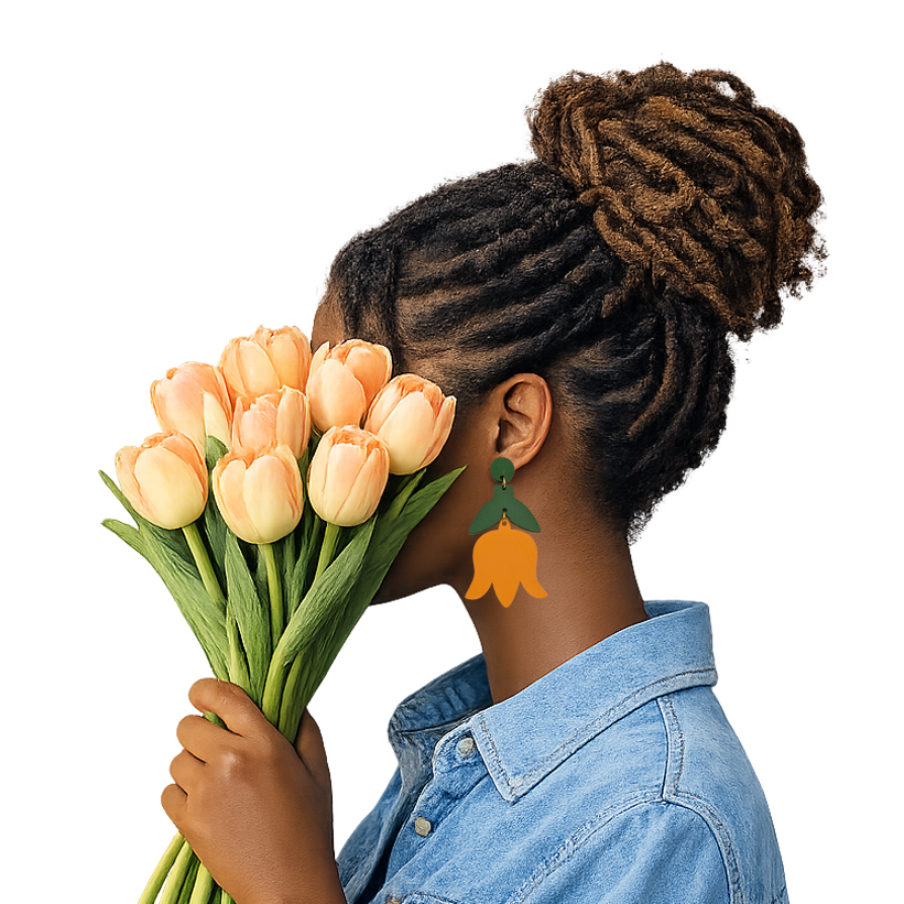 TULIP DROP EARRINGS | TANGERINE ORANGE