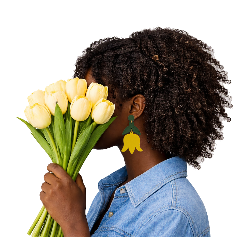 TULIP DROP EARRINGS | GOLDENROD YELLOW