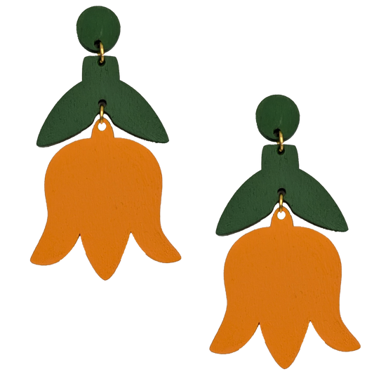 TULIP DROP EARRINGS | TANGERINE ORANGE