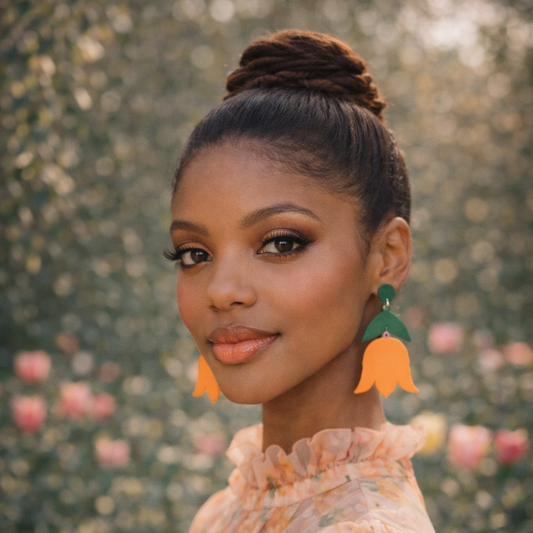 TULIP DROP EARRINGS | TANGERINE ORANGE