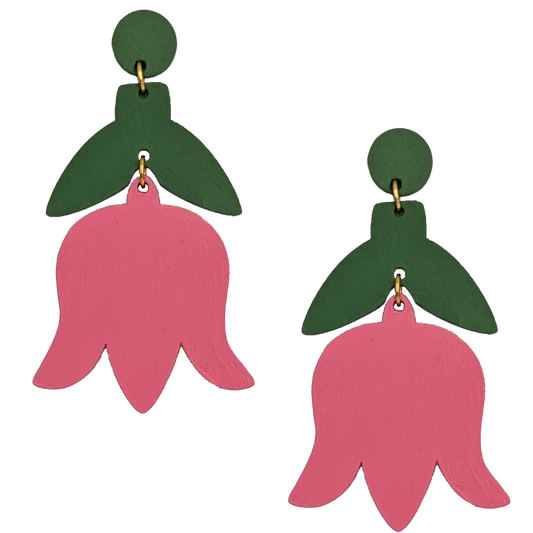 TULIP DROP EARRINGS | PINK FLORAL
