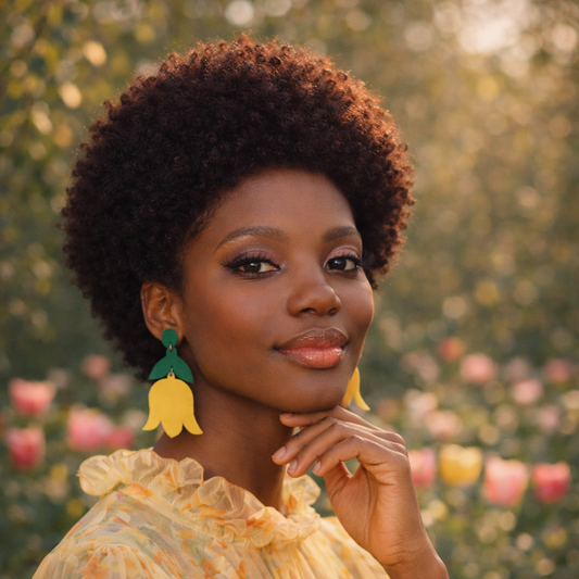 TULIP DROP EARRINGS | GOLDENROD YELLOW