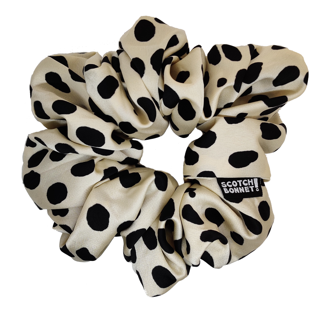 SCRUNCHIE | BLACK SCRIBBLE DOT